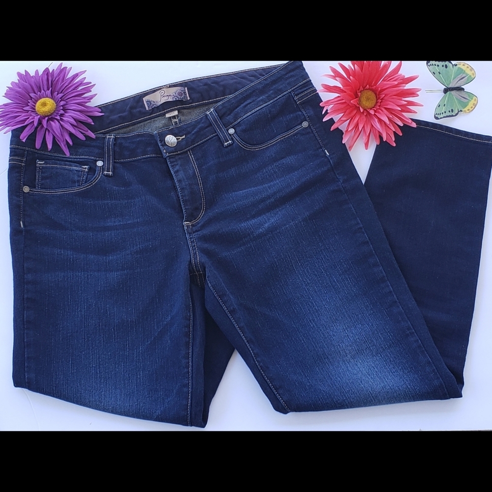PAIGE Roxy Capri Blue Jungle Wash Woman Size 30